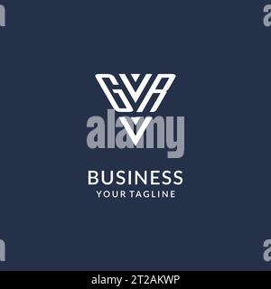 GR triangle monogram logo design ideas, creative initial letter logo with triangular shape logo vector Stock Vector