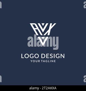 RX triangle monogram logo design ideas, creative initial letter logo with triangular shape logo vector Stock Vector