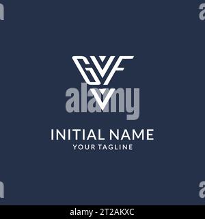 GF triangle monogram logo design ideas, creative initial letter logo with triangular shape logo vector Stock Vector