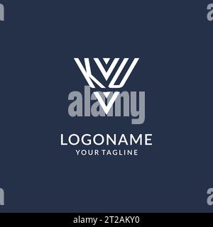 KU triangle monogram logo design ideas, creative initial letter logo with triangular shape logo vector Stock Vector
