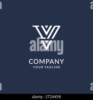 IN triangle monogram logo design ideas, creative initial letter logo with triangular shape logo vector Stock Vector