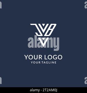 JB triangle monogram logo design ideas, creative initial letter logo with triangular shape logo vector Stock Vector