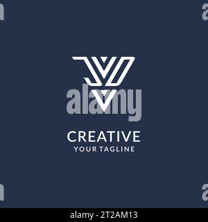 JD triangle monogram logo design ideas, creative initial letter logo with triangular shape logo vector Stock Vector