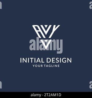 AY triangle monogram logo design ideas, creative initial letter logo with triangular shape logo vector Stock Vector