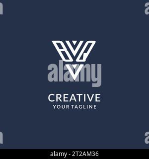 BQ triangle monogram logo design ideas, creative initial letter logo with triangular shape logo vector Stock Vector
