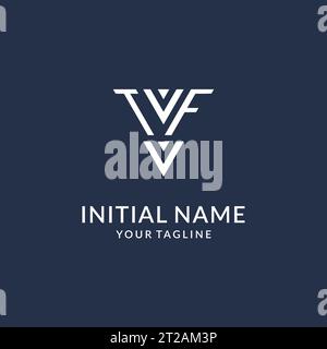 TF triangle monogram logo design ideas, creative initial letter logo with triangular shape logo vector Stock Vector