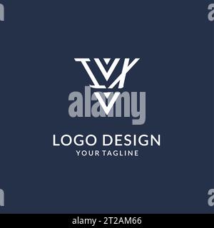 IX triangle monogram logo design ideas, creative initial letter logo with triangular shape logo vector Stock Vector