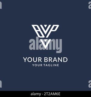 BP triangle monogram logo design ideas, creative initial letter logo with triangular shape logo vector Stock Vector