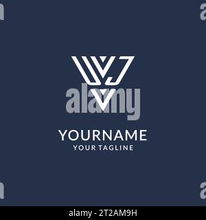 UJ triangle monogram logo design ideas, creative initial letter logo with triangular shape logo vector Stock Vector