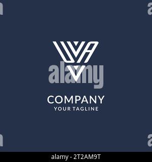 UA triangle monogram logo design ideas, creative initial letter logo with triangular shape logo vector Stock Vector
