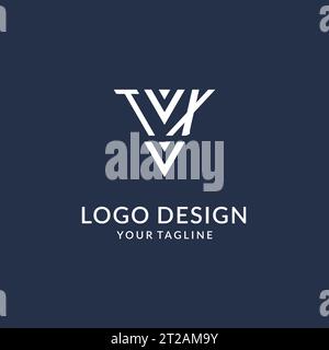 TX triangle monogram logo design ideas, creative initial letter logo with triangular shape logo vector Stock Vector