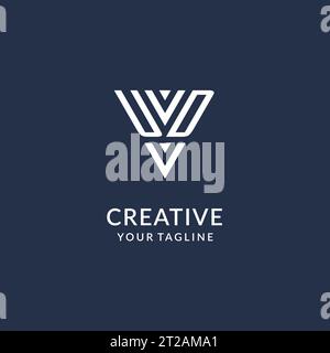 UD triangle monogram logo design ideas, creative initial letter logo with triangular shape logo vector Stock Vector