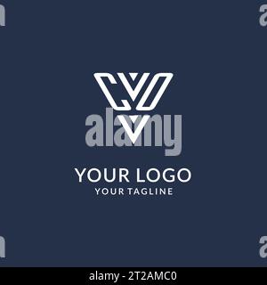 CO triangle monogram logo design ideas, creative initial letter logo with triangular shape logo vector Stock Vector