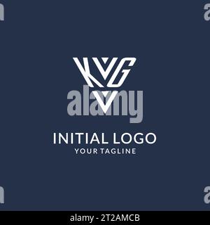 KG triangle monogram logo design ideas, creative initial letter logo with triangular shape logo vector Stock Vector