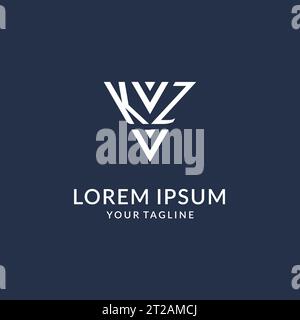 KZ triangle monogram logo design ideas, creative initial letter logo with triangular shape logo vector Stock Vector