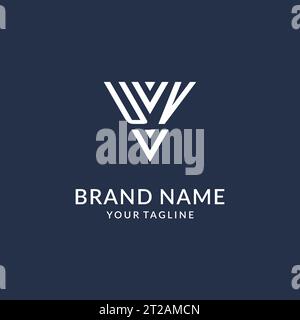 UV triangle monogram logo design ideas, creative initial letter logo with triangular shape logo vector Stock Vector