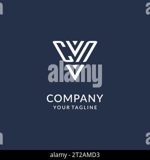 CN triangle monogram logo design ideas, creative initial letter logo with triangular shape logo vector Stock Vector