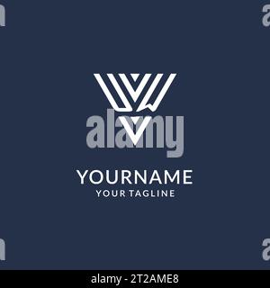 UW triangle monogram logo design ideas, creative initial letter logo with triangular shape logo vector Stock Vector