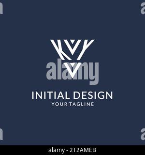 KY triangle monogram logo design ideas, creative initial letter logo with triangular shape logo vector Stock Vector