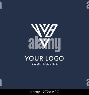 VB triangle monogram logo design ideas, creative initial letter logo with triangular shape logo vector Stock Vector