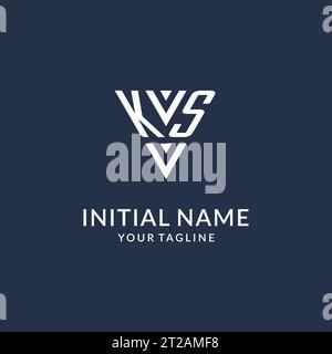 KS triangle monogram logo design ideas, creative initial letter logo with triangular shape logo vector Stock Vector