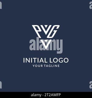 PG triangle monogram logo design ideas, creative initial letter logo with triangular shape logo vector Stock Vector