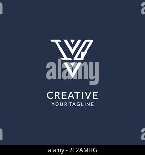 IQ triangle monogram logo design ideas, creative initial letter logo with triangular shape logo vector Stock Vector
