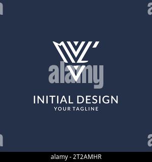 ML triangle monogram logo design ideas, creative initial letter logo with triangular shape logo vector Stock Vector