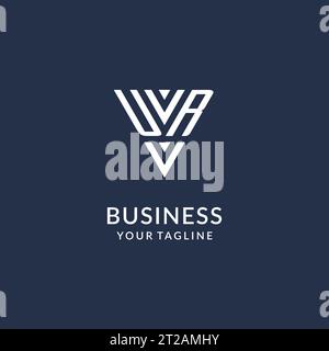 UR triangle monogram logo design ideas, creative initial letter logo with triangular shape logo vector Stock Vector
