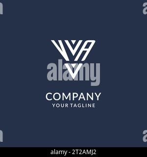 VA triangle monogram logo design ideas, creative initial letter logo with triangular shape logo vector Stock Vector