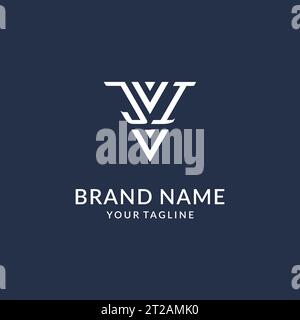 JI triangle monogram logo design ideas, creative initial letter logo with triangular shape logo vector Stock Vector