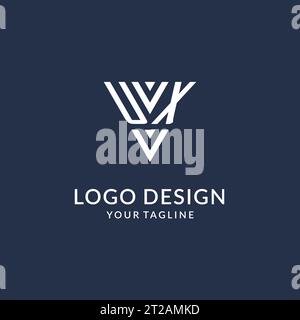 UX triangle monogram logo design ideas, creative initial letter logo with triangular shape logo vector Stock Vector