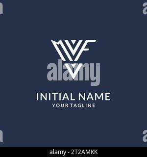 MF triangle monogram logo design ideas, creative initial letter logo with triangular shape logo vector Stock Vector