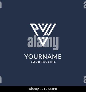 PW triangle monogram logo design ideas, creative initial letter logo with triangular shape logo vector Stock Vector