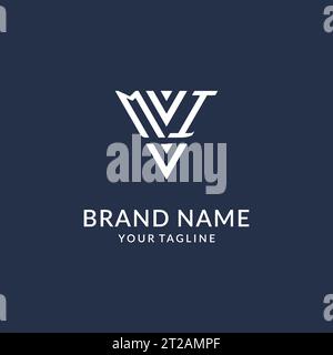 MI triangle monogram logo design ideas, creative initial letter logo with triangular shape logo vector Stock Vector