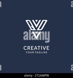 QD triangle monogram logo design ideas, creative initial letter logo with triangular shape logo vector Stock Vector