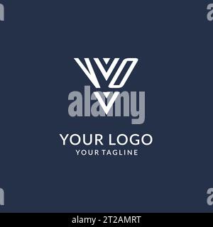 VO triangle monogram logo design ideas, creative initial letter logo with triangular shape logo vector Stock Vector