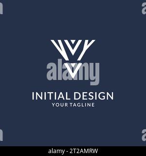 VY triangle monogram logo design ideas, creative initial letter logo with triangular shape logo vector Stock Vector