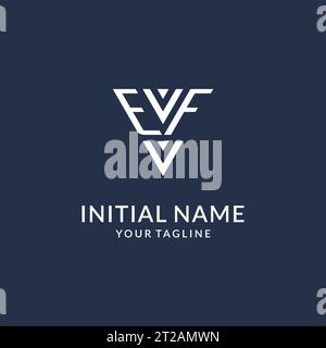 EF triangle monogram logo design ideas, creative initial letter logo with triangular shape logo vector Stock Vector