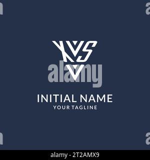 XS triangle monogram logo design ideas, creative initial letter logo with triangular shape logo vector Stock Vector