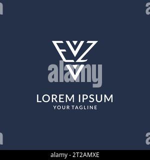 EZ triangle monogram logo design ideas, creative initial letter logo with triangular shape logo vector Stock Vector