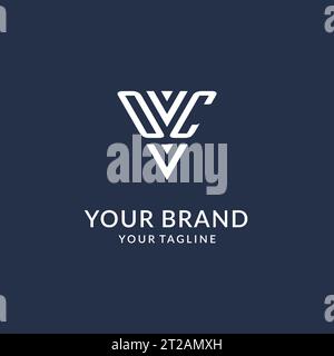OC triangle monogram logo design ideas, creative initial letter logo with triangular shape logo vector Stock Vector