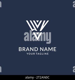 WV triangle monogram logo design ideas, creative initial letter logo with triangular shape logo vector Stock Vector