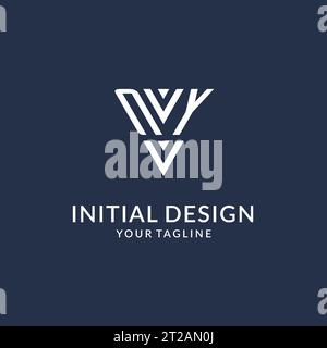 NY triangle monogram logo design ideas, creative initial letter logo with triangular shape logo vector Stock Vector