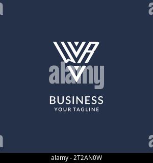 WR triangle monogram logo design ideas, creative initial letter logo with triangular shape logo vector Stock Vector