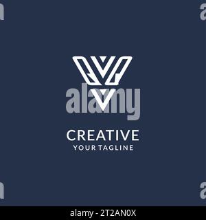 QQ triangle monogram logo design ideas, creative initial letter logo with triangular shape logo vector Stock Vector
