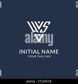 WS triangle monogram logo design ideas, creative initial letter logo with triangular shape logo vector Stock Vector