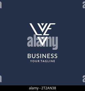 LE triangle monogram logo design ideas, creative initial letter logo with triangular shape logo vector Stock Vector