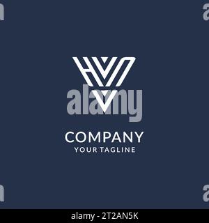 HN triangle monogram logo design ideas, creative initial letter logo with triangular shape logo vector Stock Vector