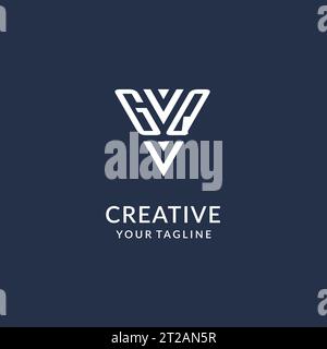 GQ triangle monogram logo design ideas, creative initial letter logo with triangular shape logo vector Stock Vector